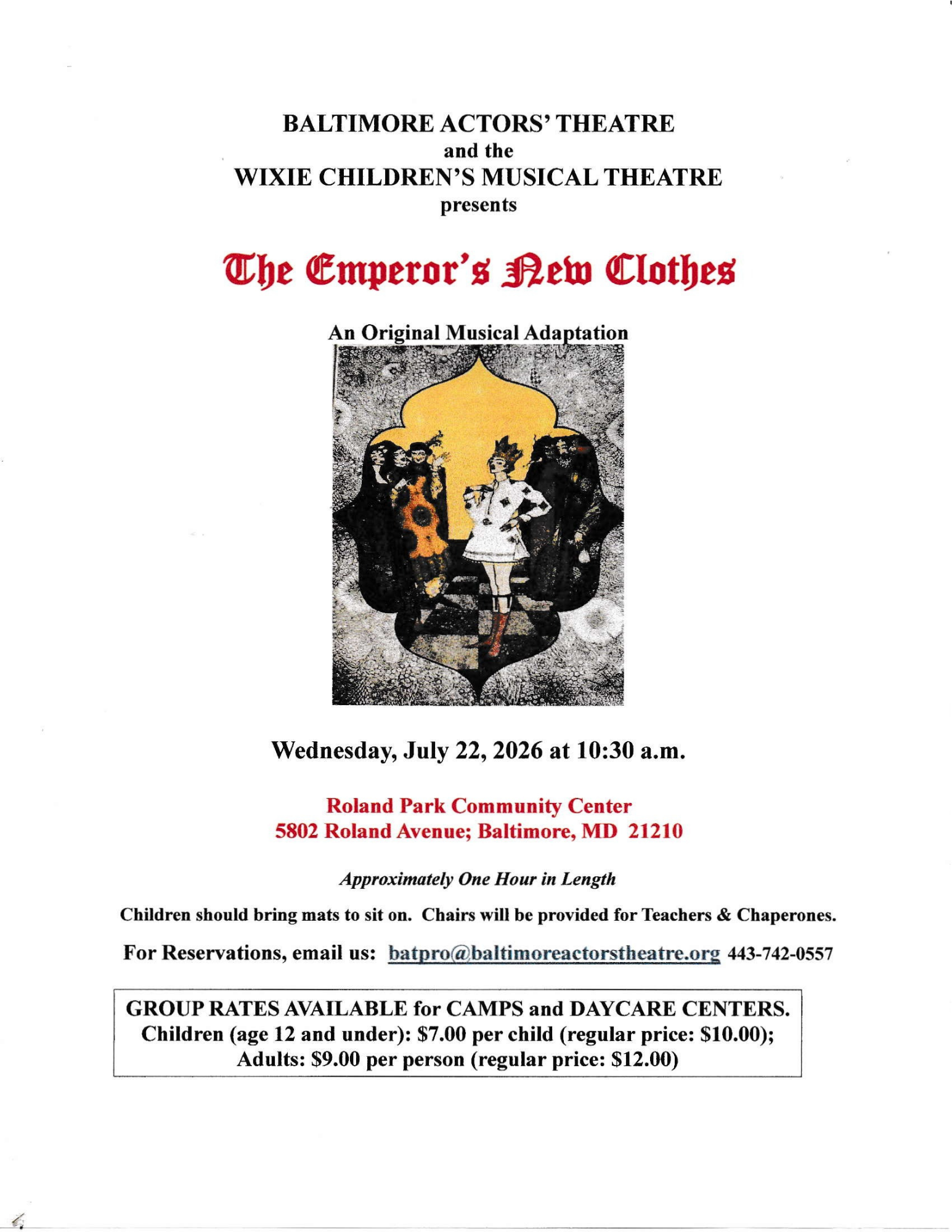 The Emperor's New Clothes flyer 