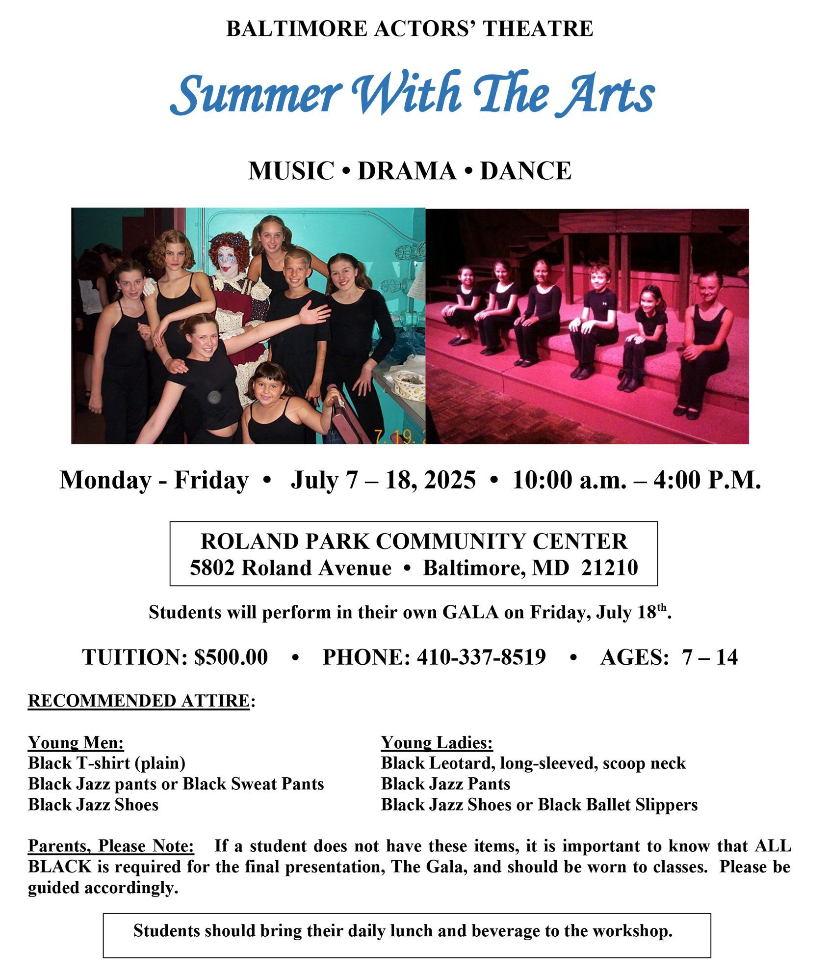 Summer with the Arts flyer