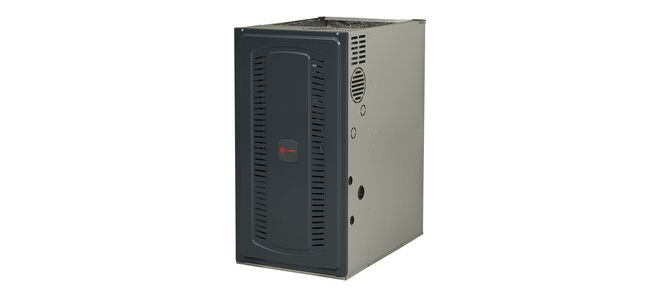Black metal electronics box with vented front panel and gray side on a white background