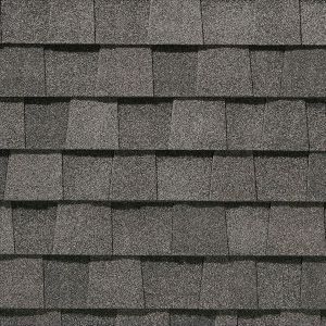 Gray asphalt roof shingles.