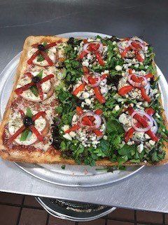 square vegetarian pizza