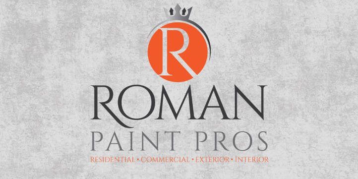 Logo for Roman Paint Pros with an orange