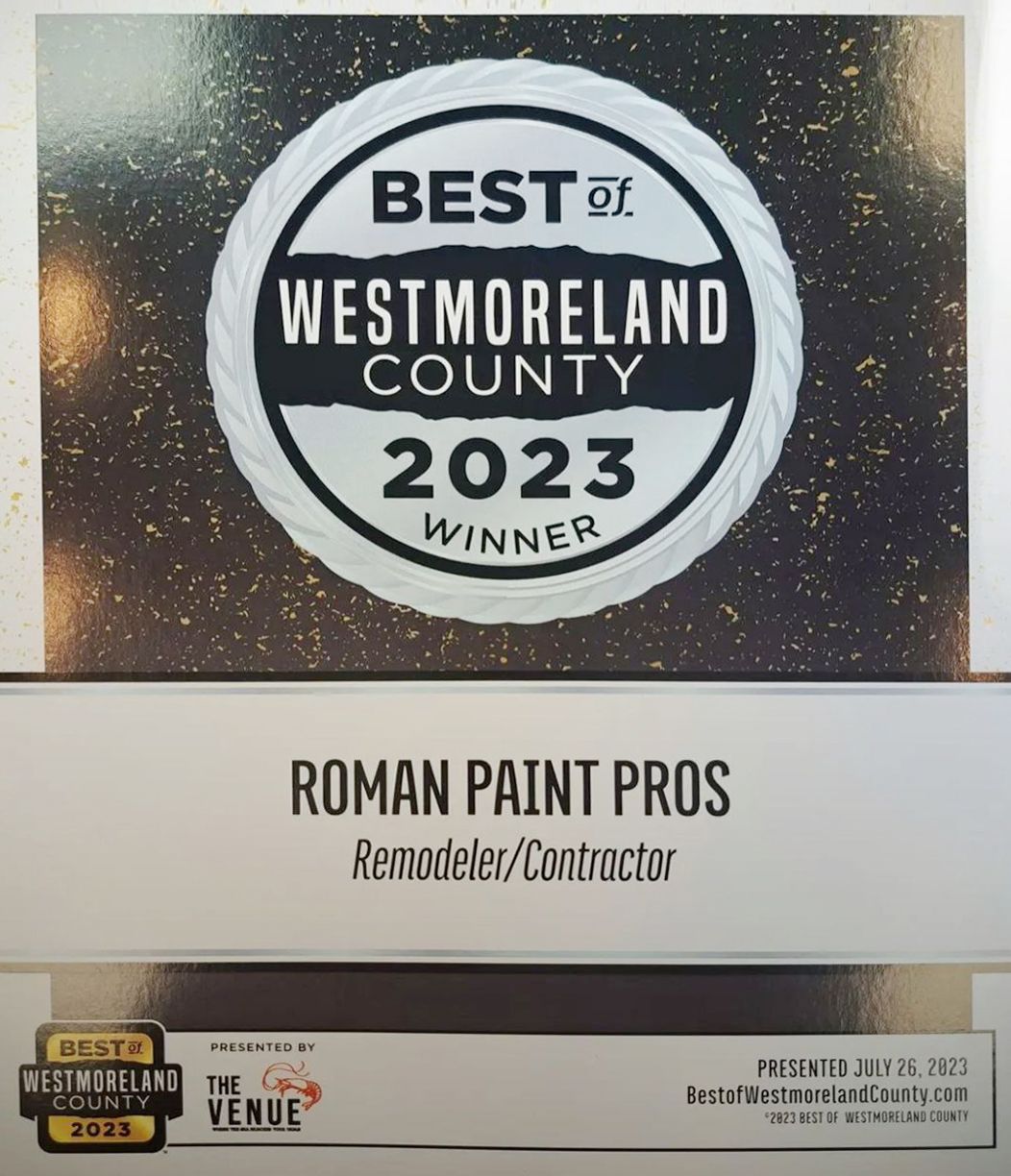 Best of Westmoreland County 2023 Winner logo for Roman Paint Pros, a Remodeler/Contractor.