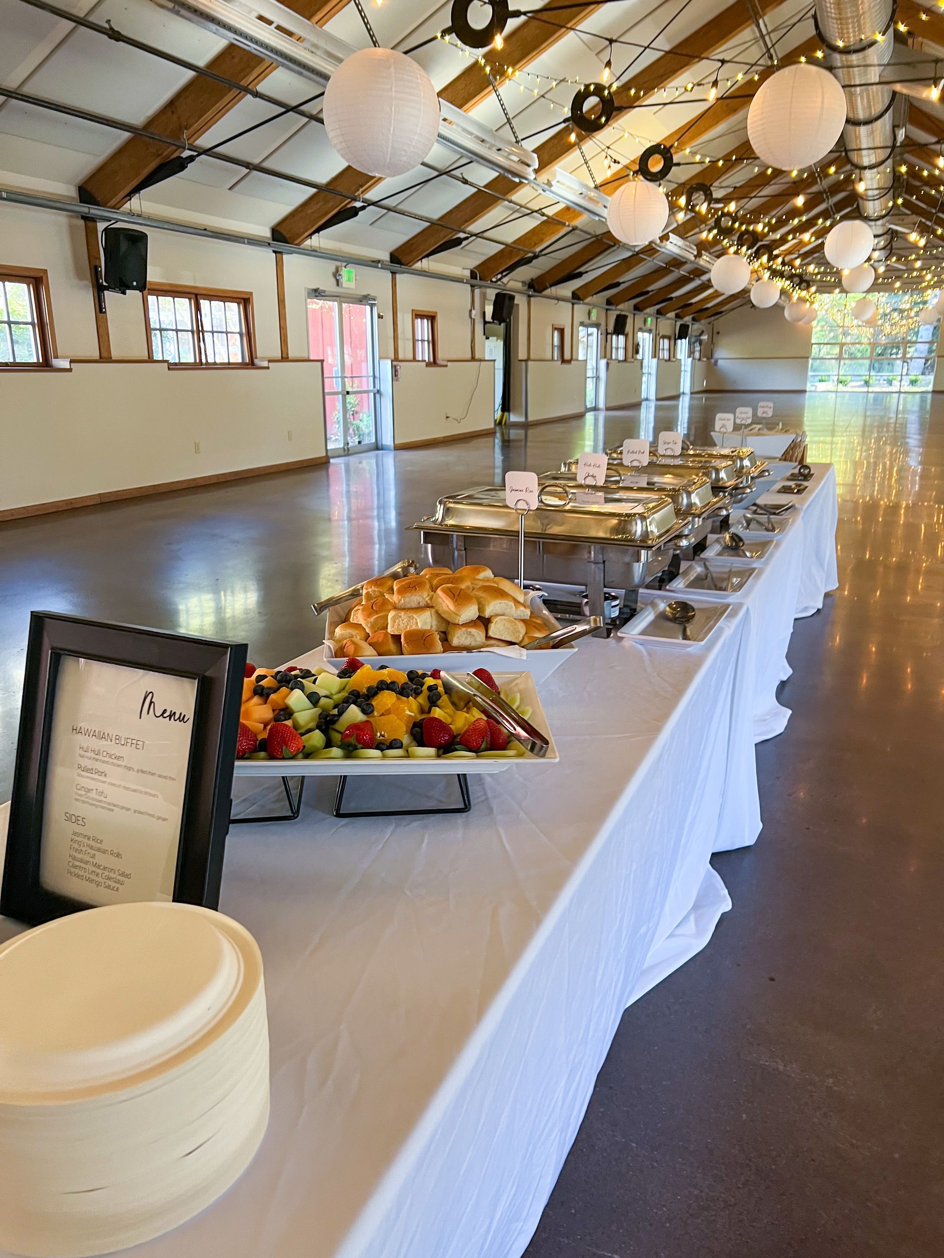 Corporate Catering Services. Buffet Dinner. Platters and Stainless steel chafers.