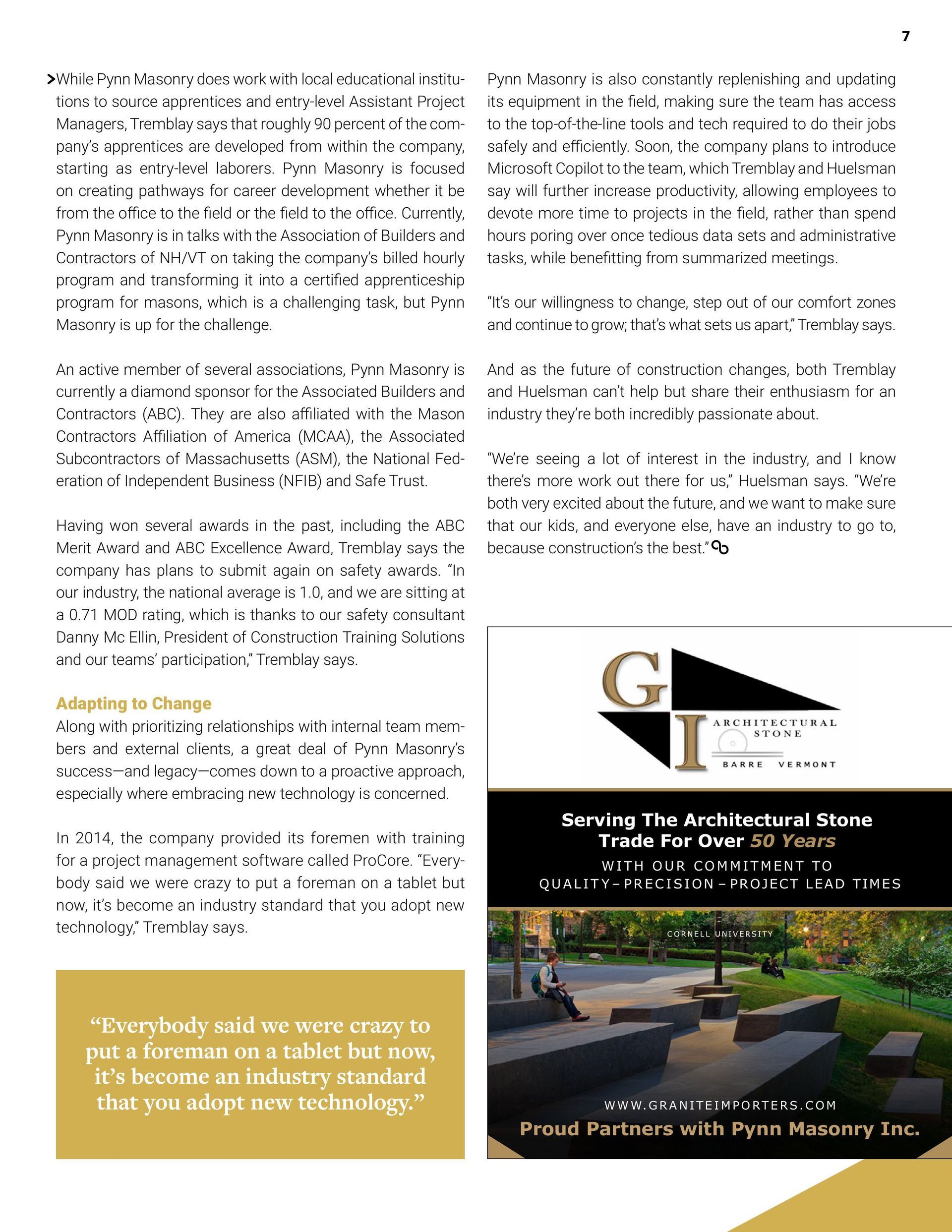 Construction worker laying bricks with a circular structure, Consolidated Brick logo, and a finished brick building.