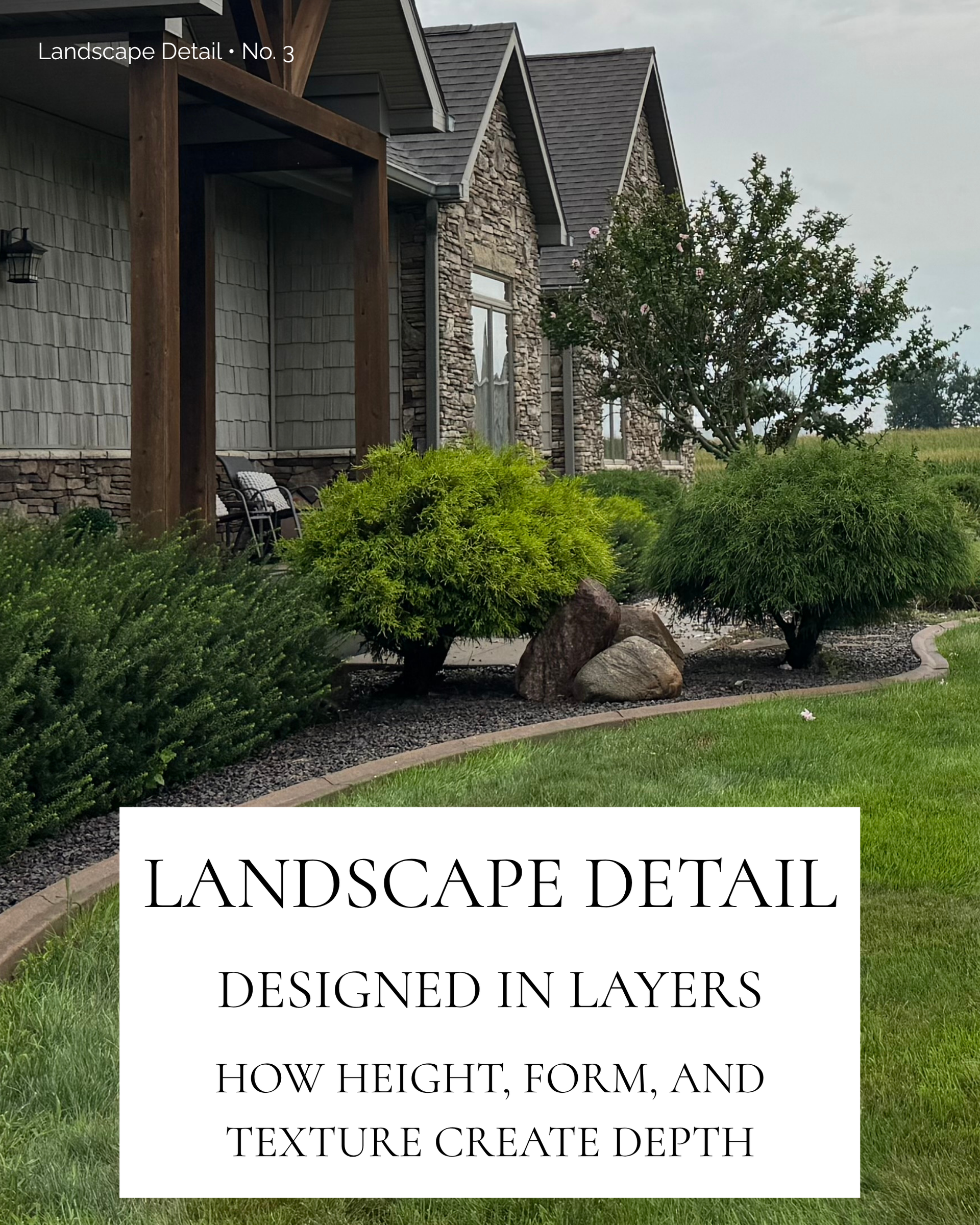 K&E Landscapes layered landscaping in New London, Iowa.