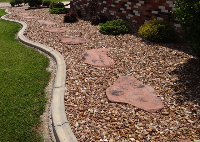 Stone work on footbath
