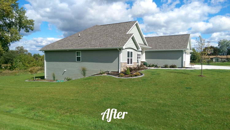 Yard after landscaping