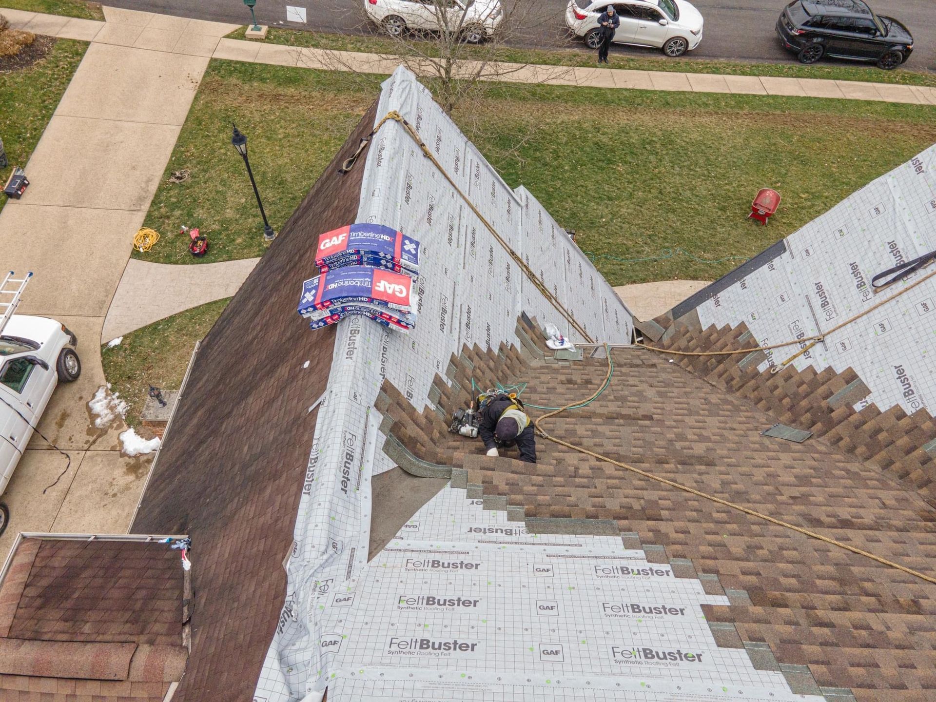 Roof installation ongoing