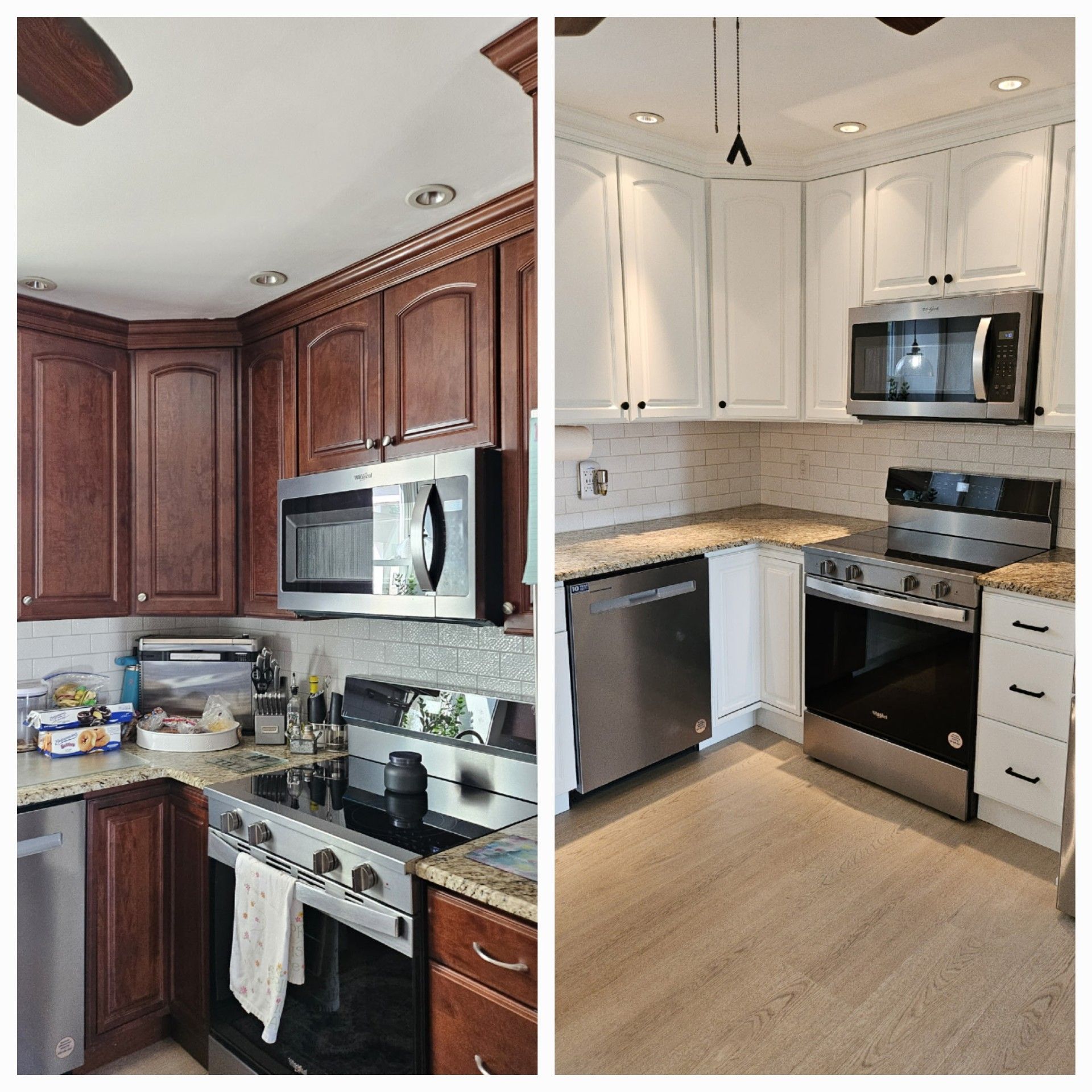 Kitchen before and after image