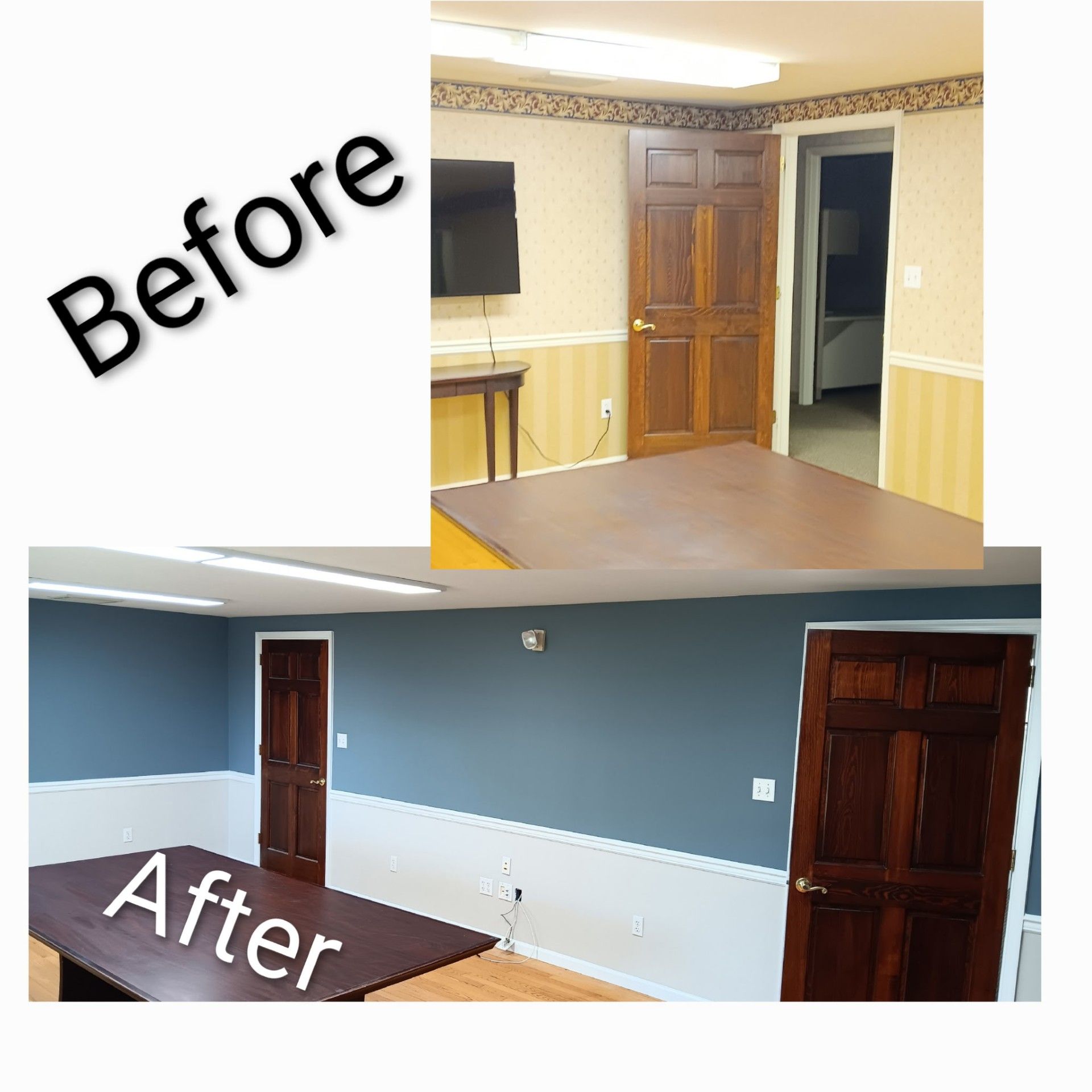 Before and after of a small room