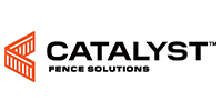 CATALYST Fence Solutions logo with orange icon and black text on white background