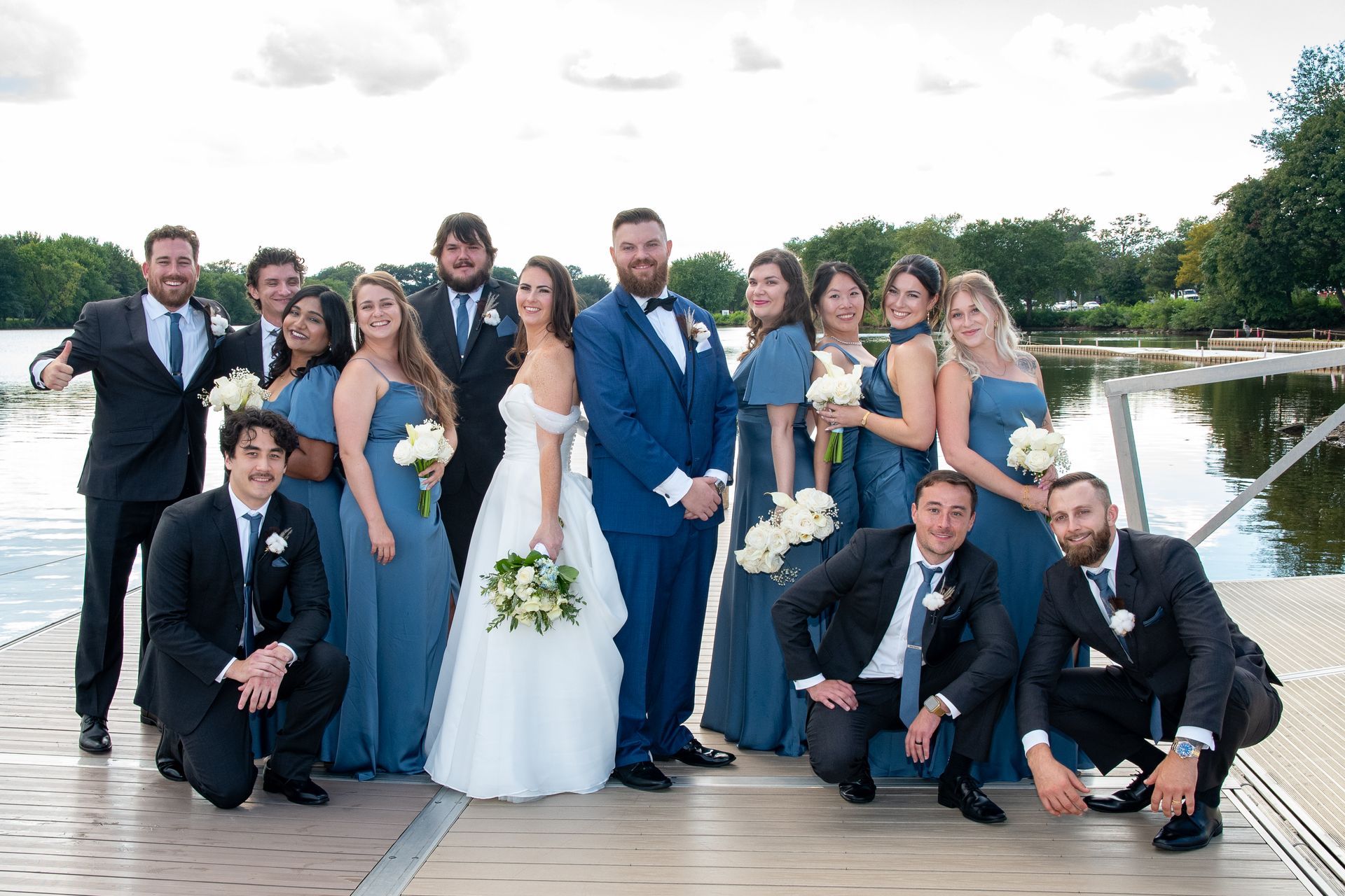 Bride and Groom smiling at Camden County Boathouse wedding in New Jersey