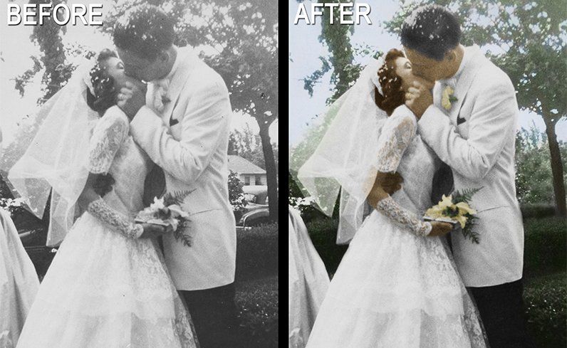 Before and after photo restoration