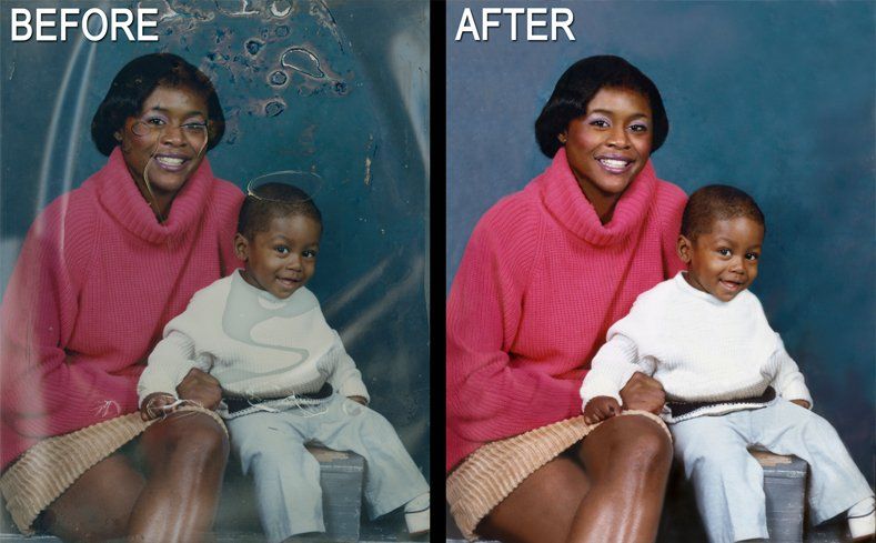 Before and after photo restoration