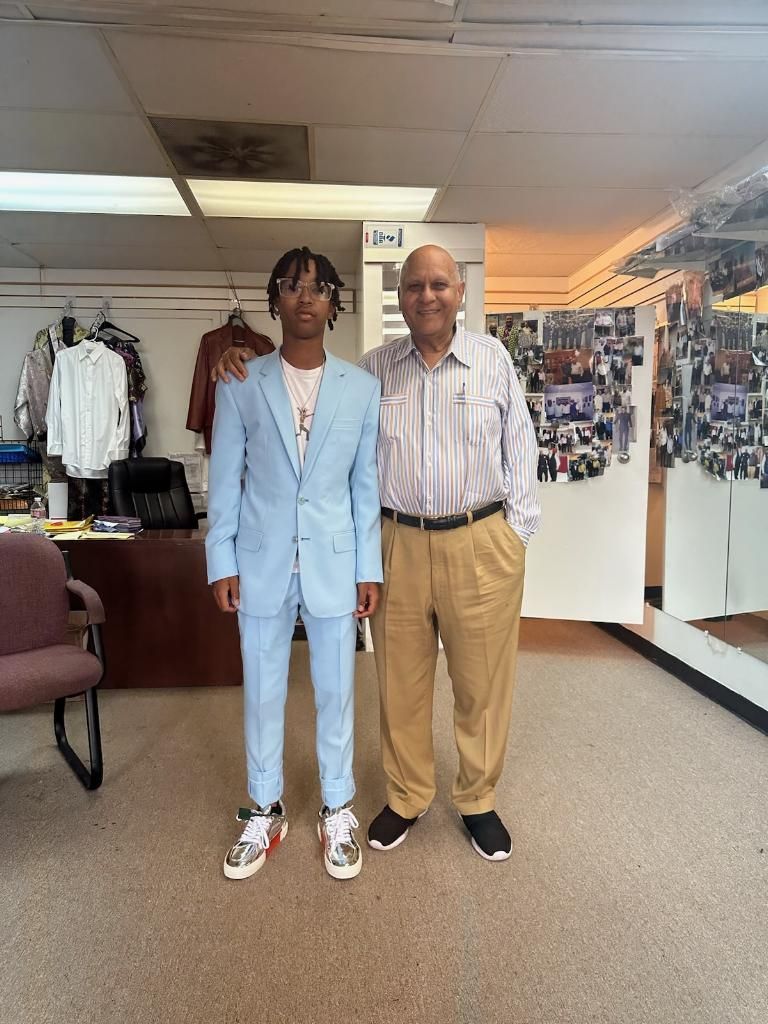 My youngest customer wearing a suit.