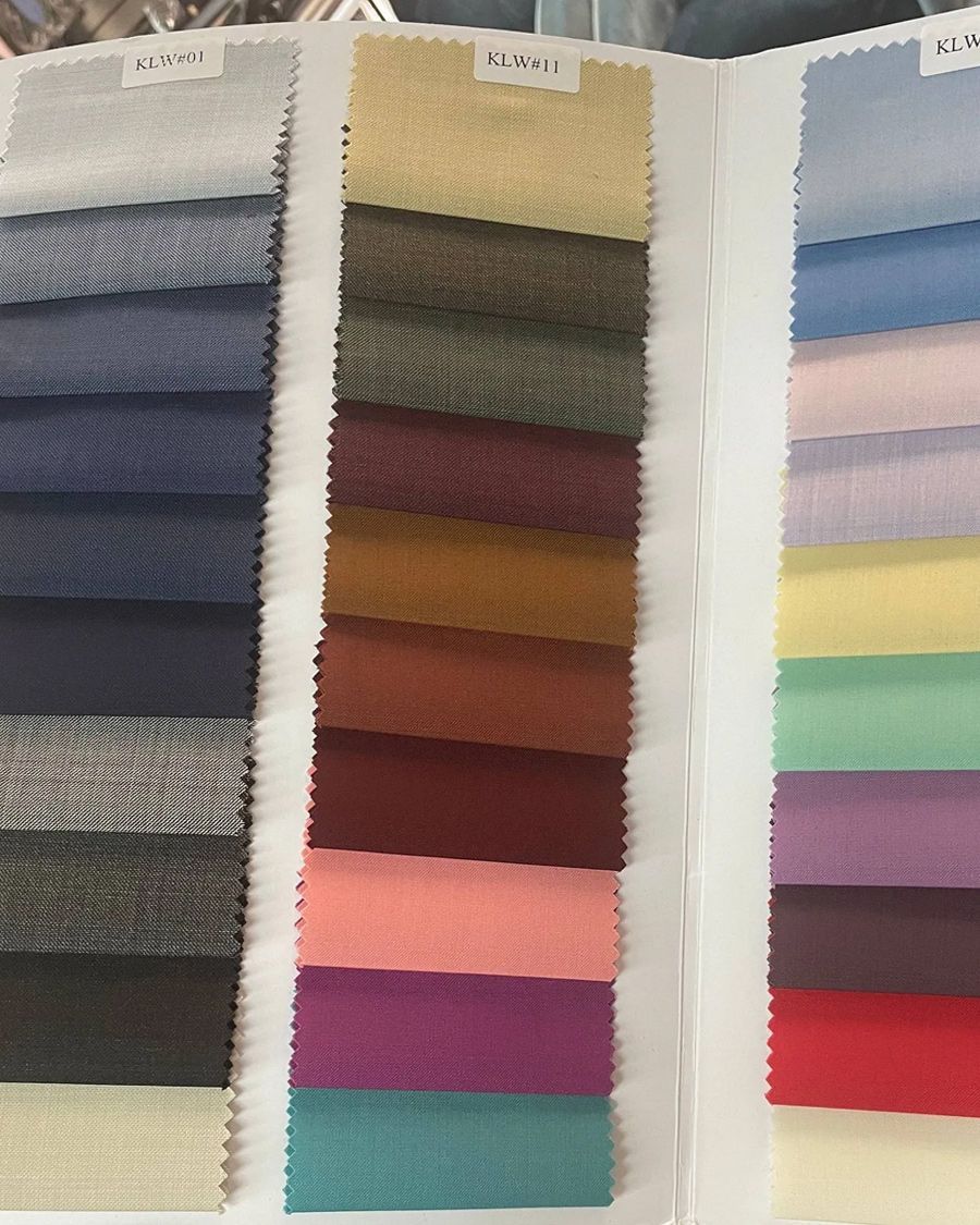 Colored fabric swatches