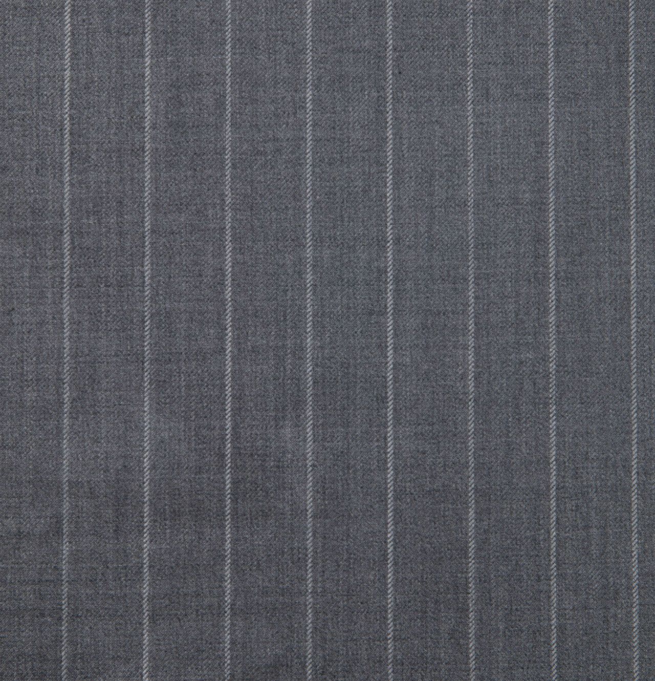 A close up of a grey striped suit fabric