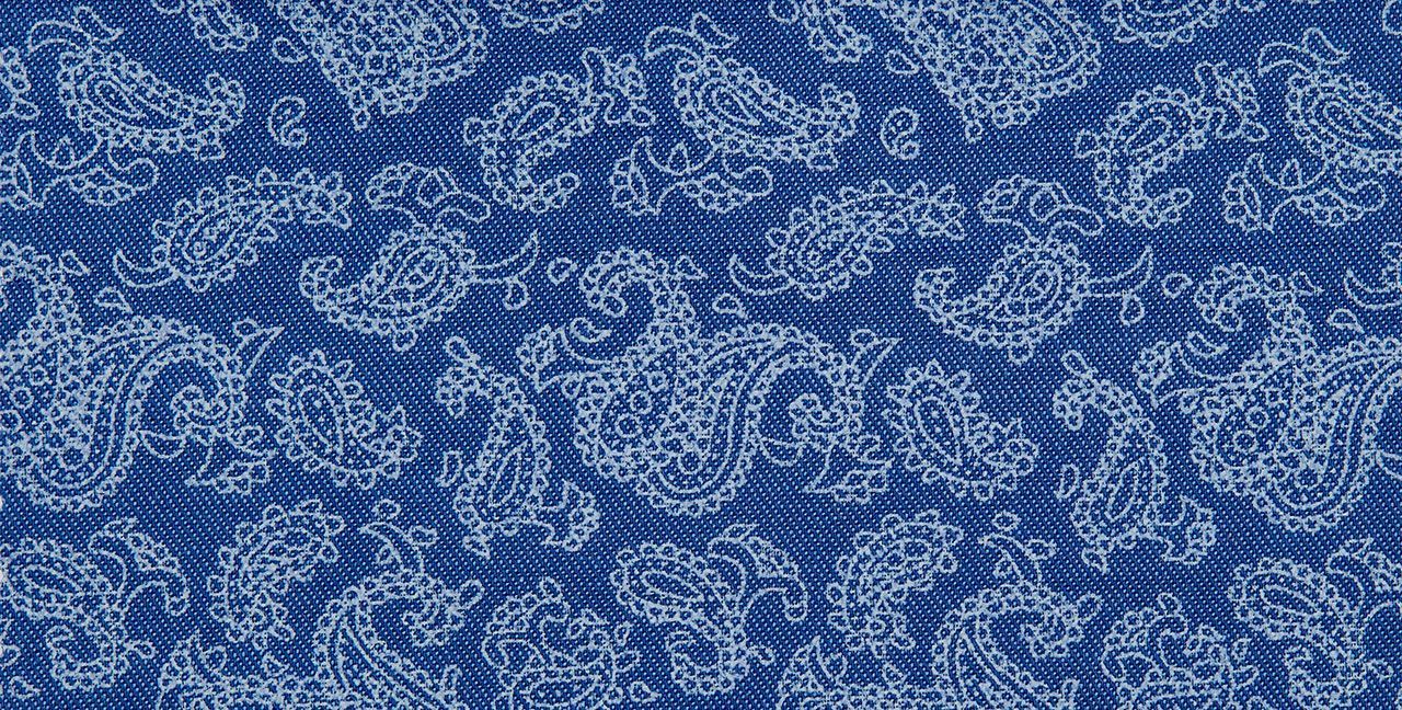 A blue background with a white pattern on it