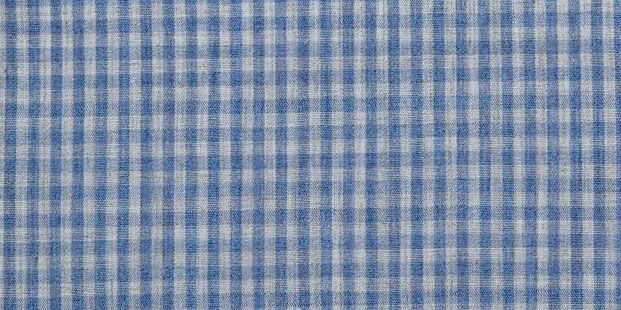 A close up of a blue and white checkered fabric