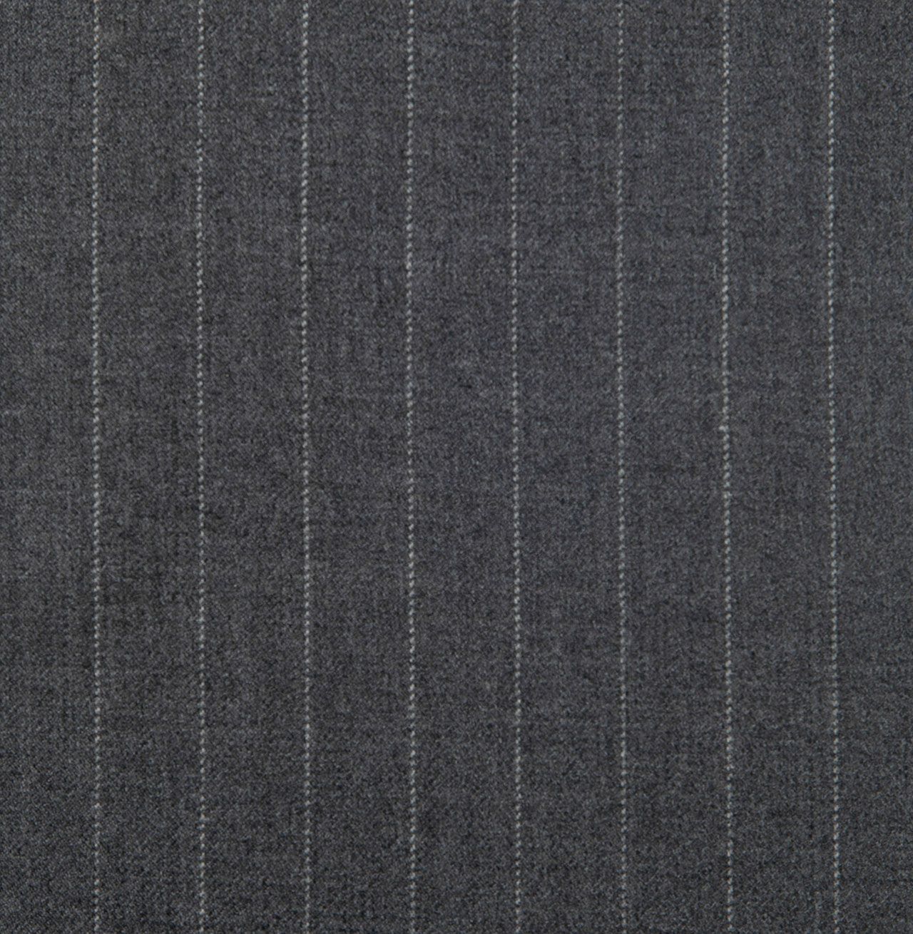 A close up of a grey suit fabric with white stripes