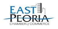 East Peoria Chamber of Commerce logo with blue 