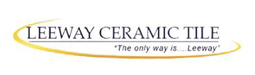 "Leeway Ceramic Tile" logo with text and a golden arch. The tagline reads: "The only way is... Leeway".
