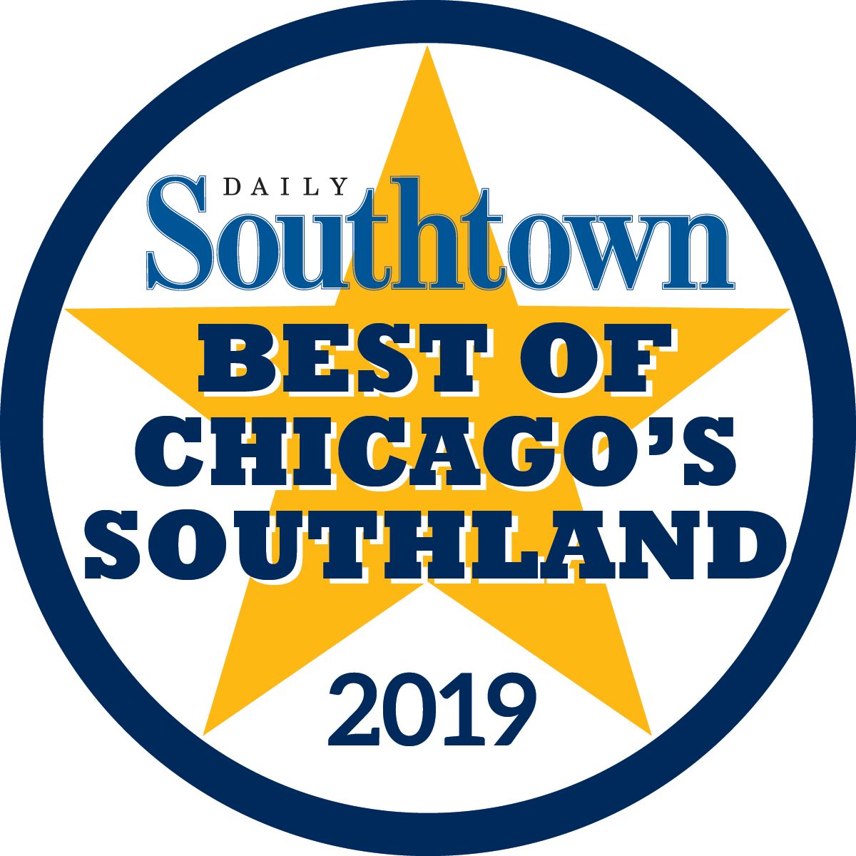 A sticker that says southtown best of chicago 's southland 2019