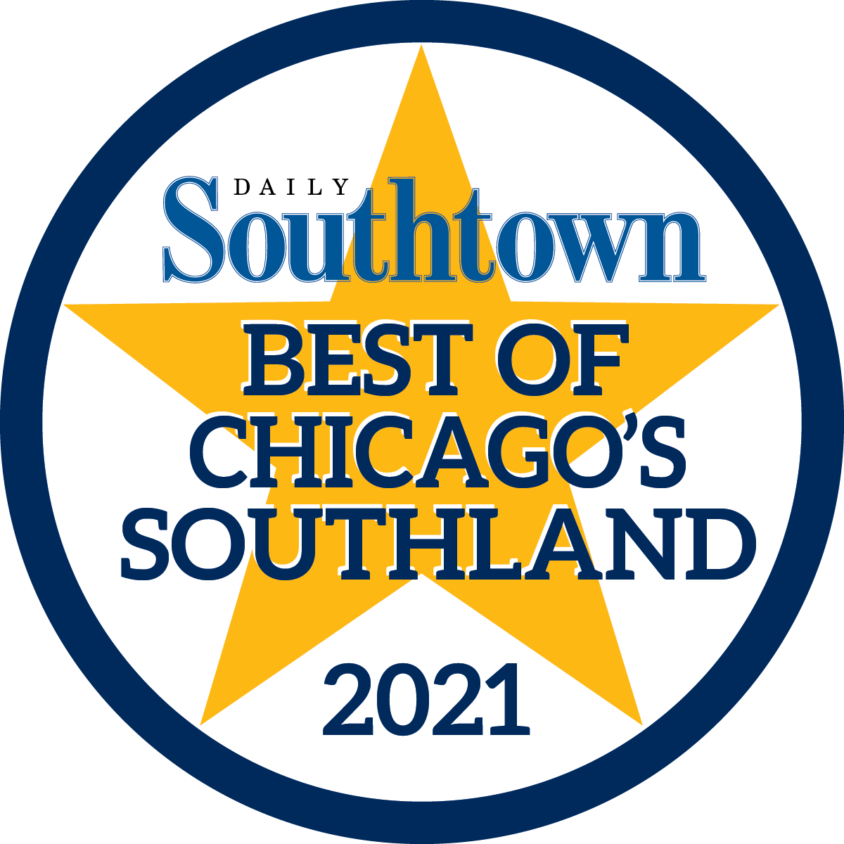 A sticker that says southtown best of chicago 's southland 2021
