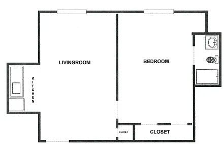 One-Bedroom Apartment Floor Plan