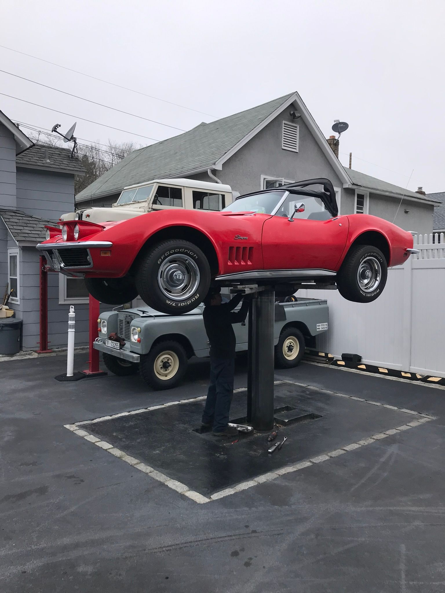 auto detailing a red sports car