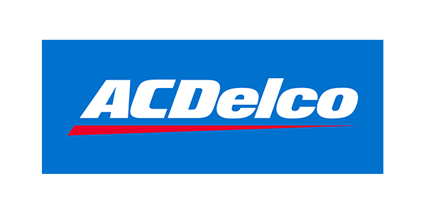 ACDelco logo in white and red on a blue background