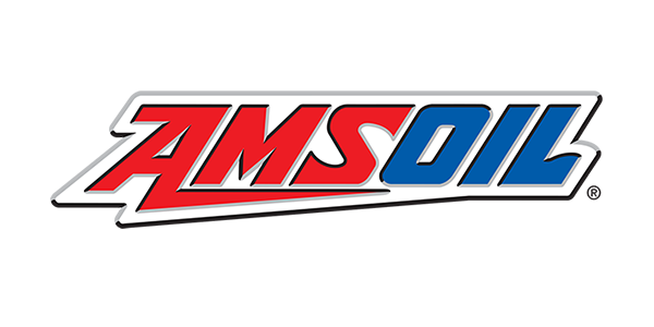AMSOIL logo in red and blue with stylized italic lettering