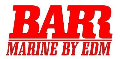 Red BARR logo with “MARINE BY EDM” beneath in italic uppercase text