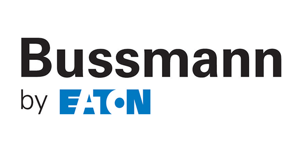 Bussmann by Eaton logo in black and blue on a white background