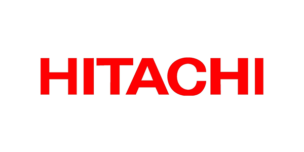 Red Hitachi logo on a white background