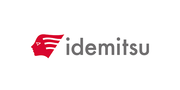 Idemitsu logo: red stylized icon and gray wordmark on a white background