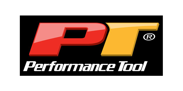 PT Performance Tool logo on black background, red and gold letters