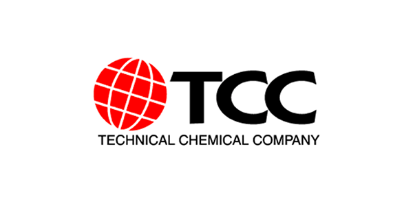 TCC logo with red globe icon and black “TCC” text above “Technical Chemical Company”