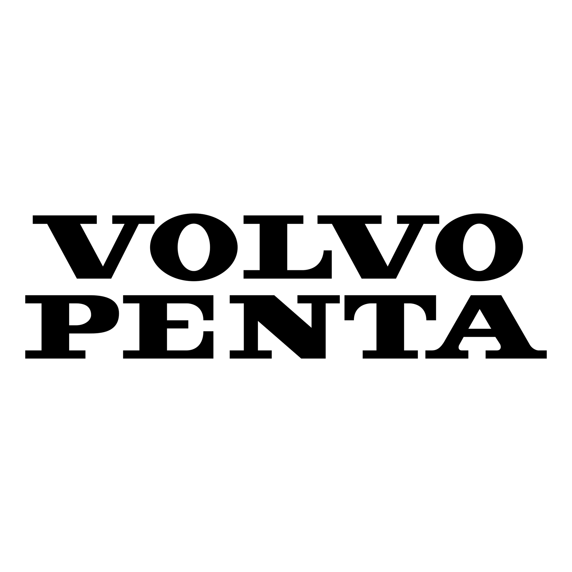 Black Volvo Penta wordmark logo on a white background