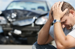 Man stressed after vehicle accident