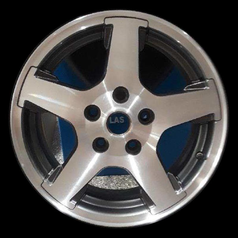 A close up of a las wheel on a black background