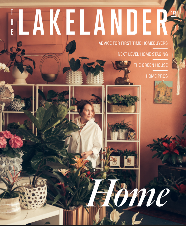 A woman is on the cover of the lakelander home magazine