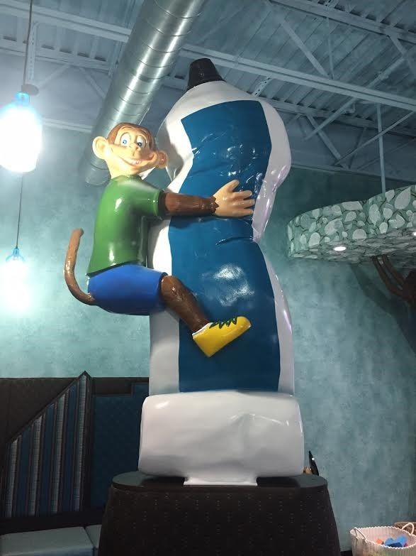 3D character and a toothpaste