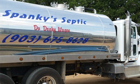 Spanky's Septic Service truck