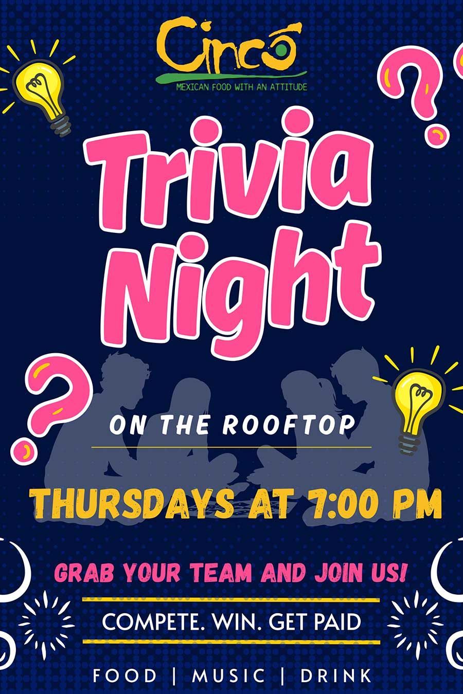 Trivia Night on the Rooftop flyer