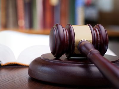 A wooden judge's gavel