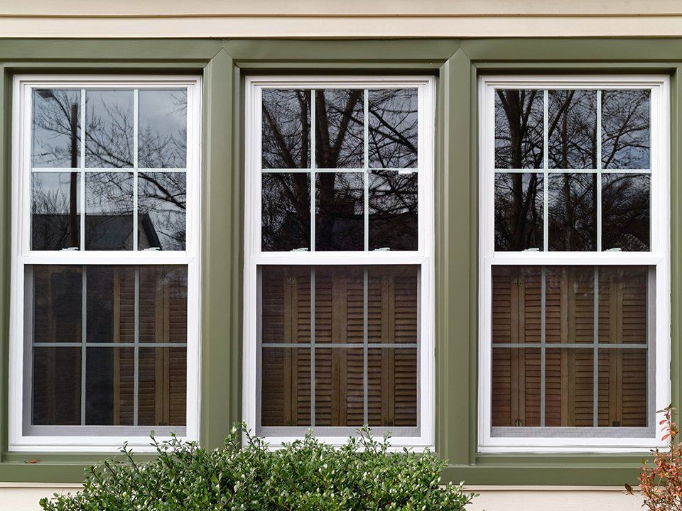 Three-panel window