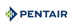 Pentair logo: blue triangle and green shapes next to the word 