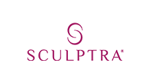 Sculptra logo: wordmark with stylized